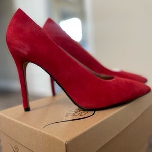 Nina red suede pumps